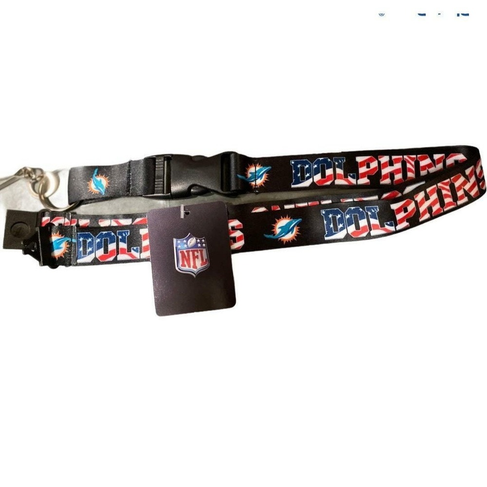 Celebrate USA 250 Years w/Miami Dolphins Lanyard Keychain USA Stars & Stripes